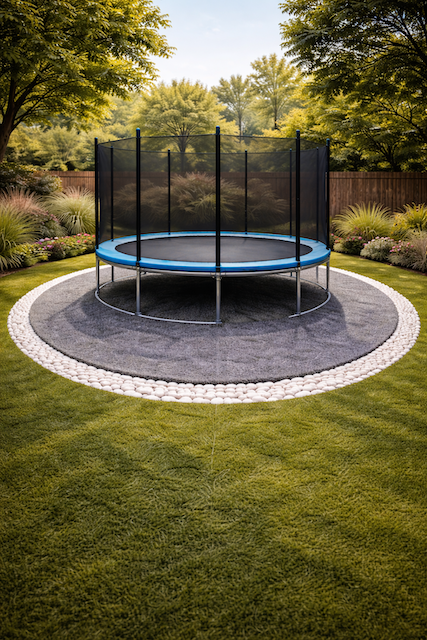 umělý trávník kruh v šedé barvě